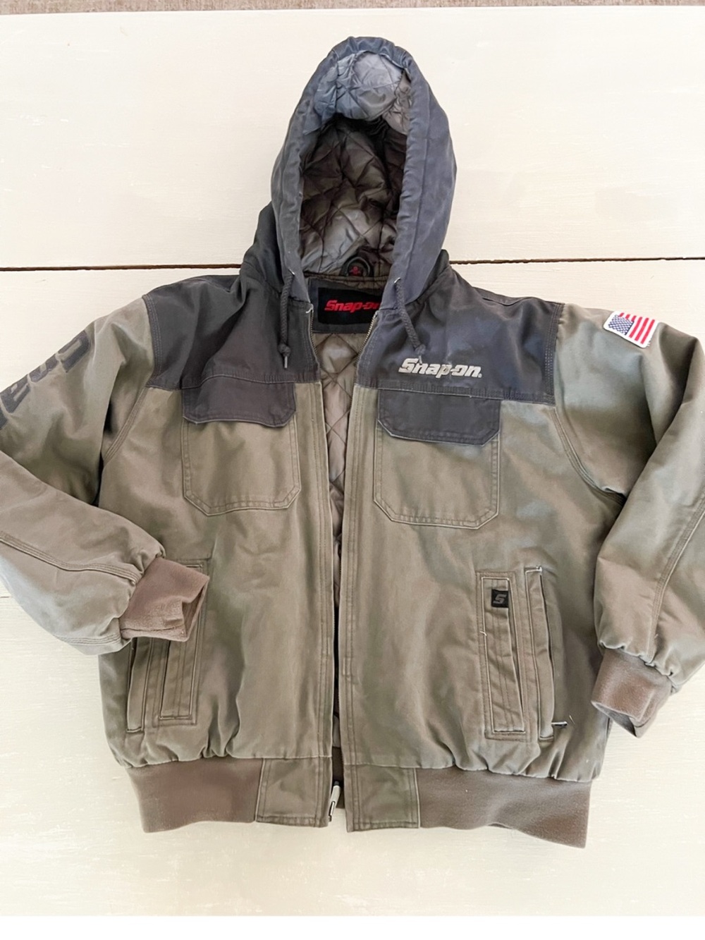 Snap-On Tools 95th Anniversary Hooded Jacket Men’s XL Quilted Workwear